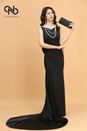 Đầm Lụa Đen Lưng Trần 