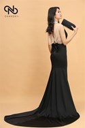 Đầm Lụa Đen Lưng Trần 