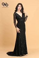 Đầm Dạ Hội Kim Sa Kèm Voan Choàng 