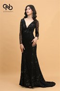 Đầm Dạ Hội Kim Sa Kèm Voan Choàng 