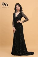 Đầm Dạ Hội Kim Sa Kèm Voan Choàng 