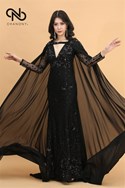 Đầm Dạ Hội Kim Sa Kèm Voan Choàng 