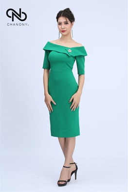 Váy Xanh Cổ Thuyền 