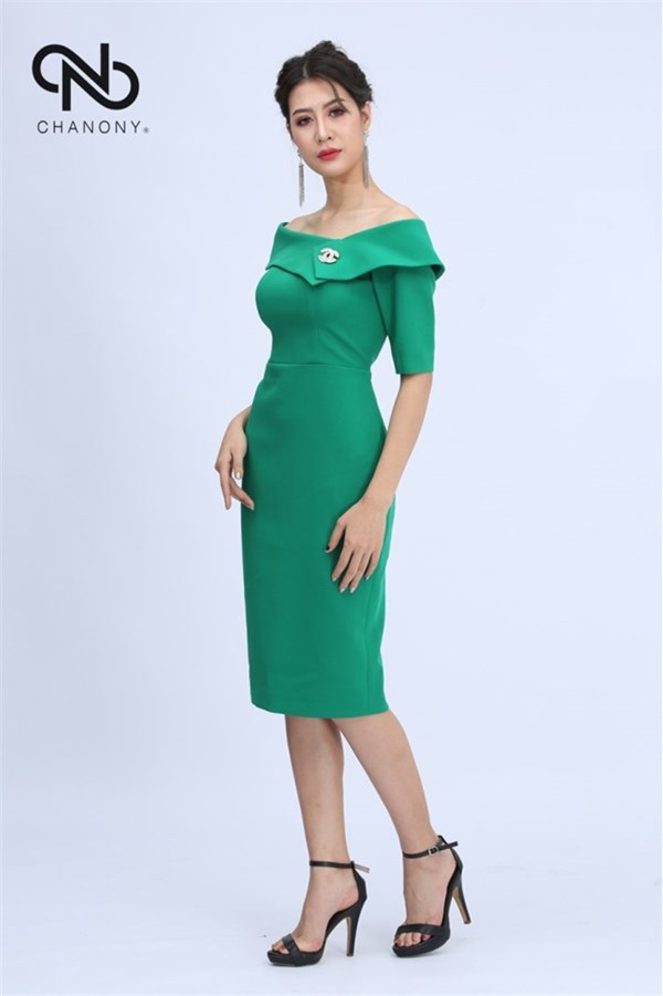 Váy Xanh Cổ Thuyền 