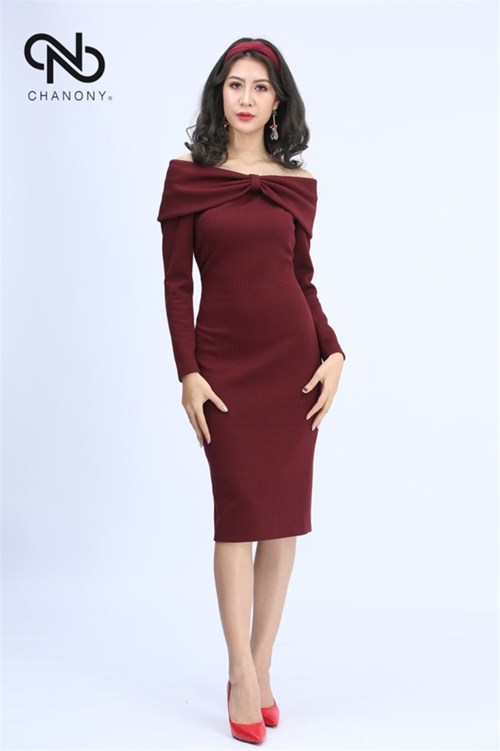 Váy Len Body Phối Nơ 