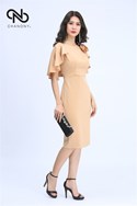 Váy Lụa Tay Hến Cài Hoa 