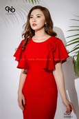 Váy bút chì vai bèo cuốn hoa