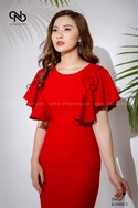 Váy bút chì vai bèo cuốn hoa
