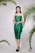 Váy tafta cup ngực xếp eo