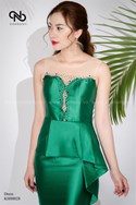 Váy tafta cup ngực xếp eo