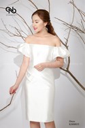 Váy bút chì trễ vai tay bồng