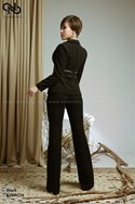 Bộ vest đen catout eo