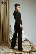 Set áo Vest cổ lụa tròn